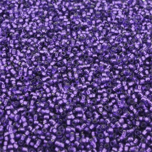 Toho Size 15 Seed Beads 10g - Silver Lined Purple