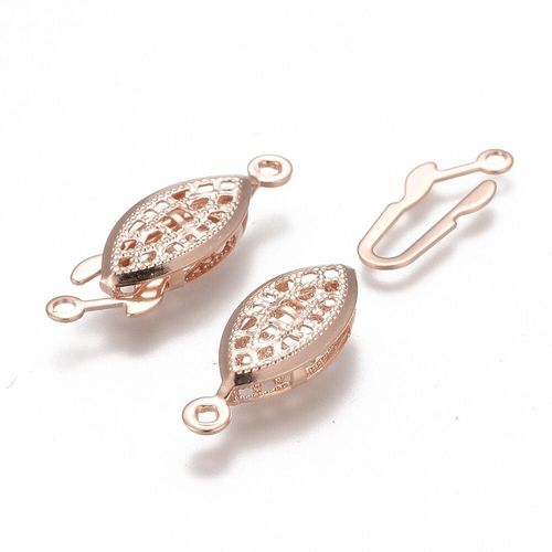 Oval Box Clasp 21mm 2pcs   Rose Gold for jewellery making