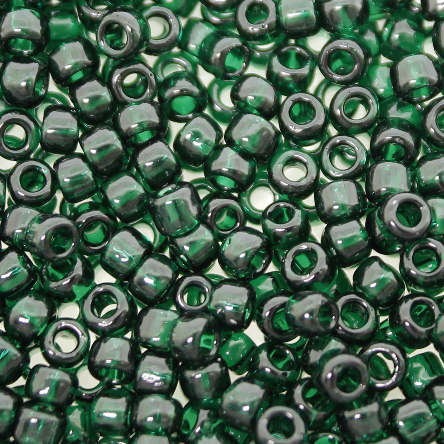 Toho Size 6 Seed Beads 10g - Trans Green Emerald