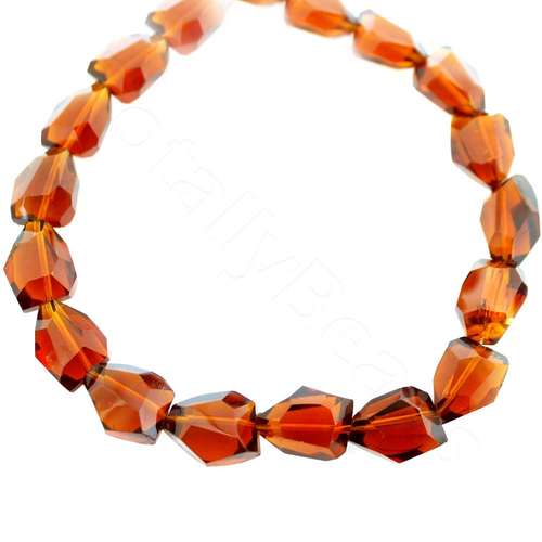 Faceted Glass Nugget 18x14mm - Dk Topaz 20pcs
