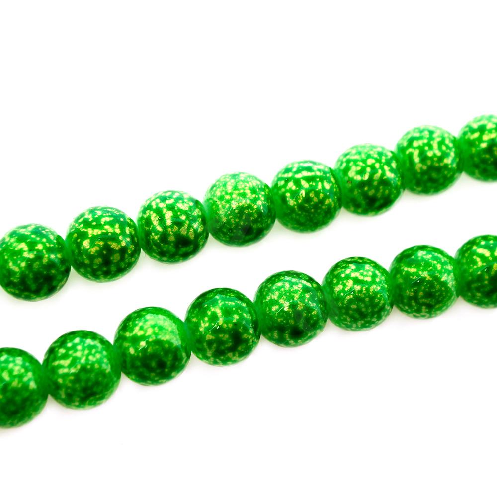 Glass Round Beads 10mm Cosmos - Lime