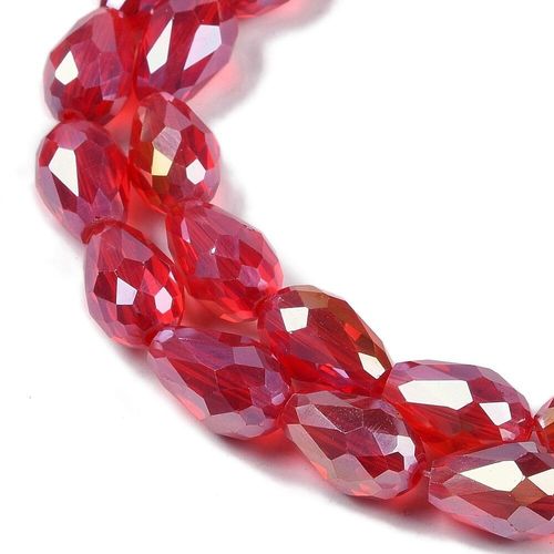15mm crystal beads crimson red, pack of 20 — faceted for jewelry making and beadwork