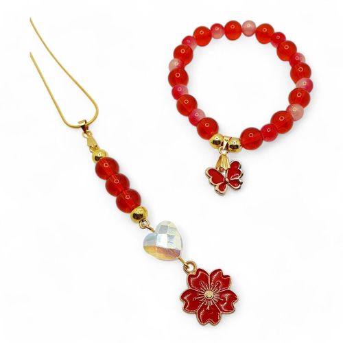 Dora Gift Bundle Makes 3 sets red jewelry making kit — DIY set with beads and instructions for creating handmade jewelry