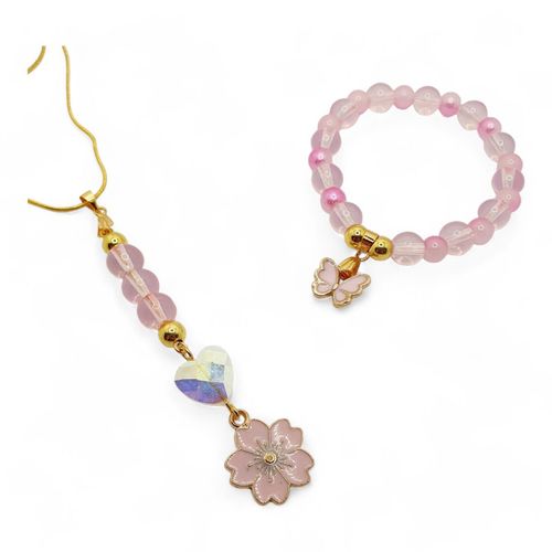 Dora Gift Bundle Makes 3 sets pink jewelry making kit — DIY set with beads and instructions for creating handmade jewelry