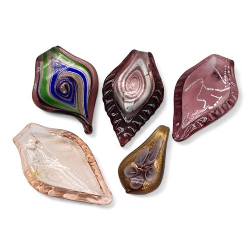 Lampwork Sheild Pendant Mix 5pcs   Purple 70mm for jewellery making