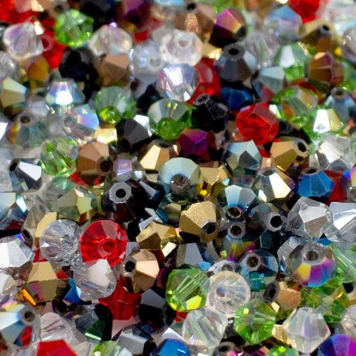 5mm crystal bicone beads mixed, pack of 140 — faceted for jewelry making and beadwork