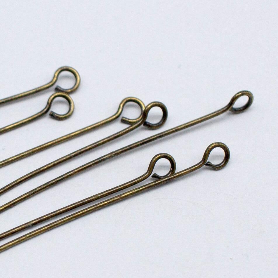 Eye Pins 50mm 75pcs   Bronze for jewellery making