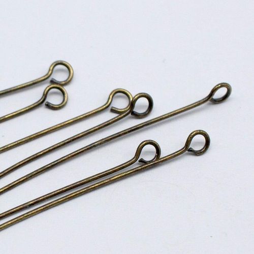 Eye Pins 50mm 75pcs   Bronze for jewellery making