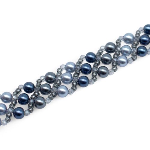 Troika Bracelets Makes 3 space grey bracelet making kit — DIY set with beads and instructions for creating handmade jewelry