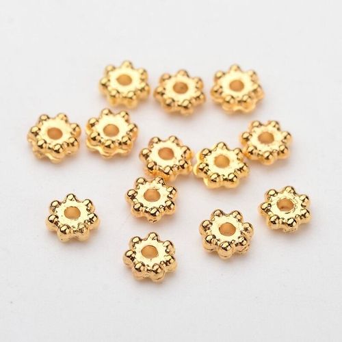 Acrylic Spacer Flower Beads 4mm 200pcs   Gold for jewellery making