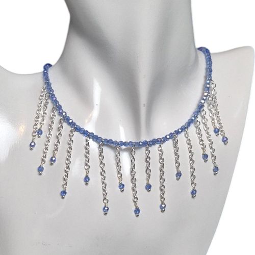 Lorraine Wrapped Loop Necklace light blue necklace making kit — DIY set with beads and instructions for creating handmade jewelry