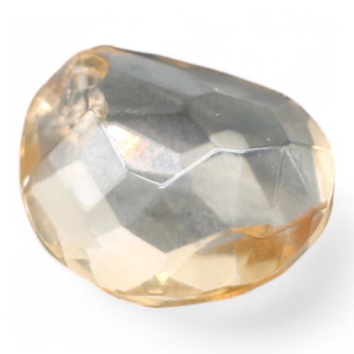 Crystal Pendant Bean Nugget 27mm   Champagne for jewellery making