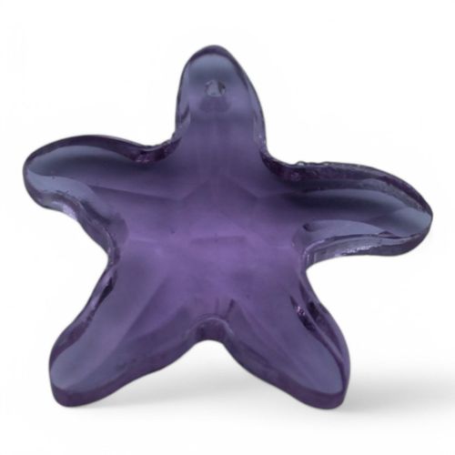 Crystal Pendant Starfish 30mm   Lilac for jewellery making