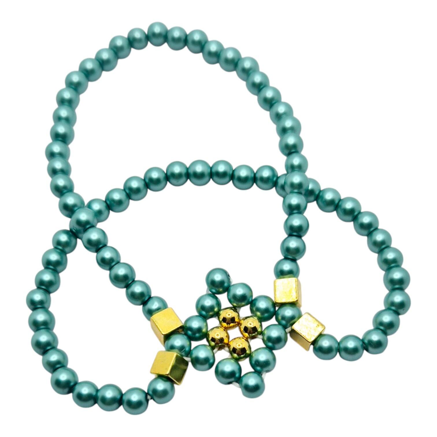 Anisa Elastic Bracelet turquoise bracelet making kit — DIY set with beads and instructions for creating handmade jewelry