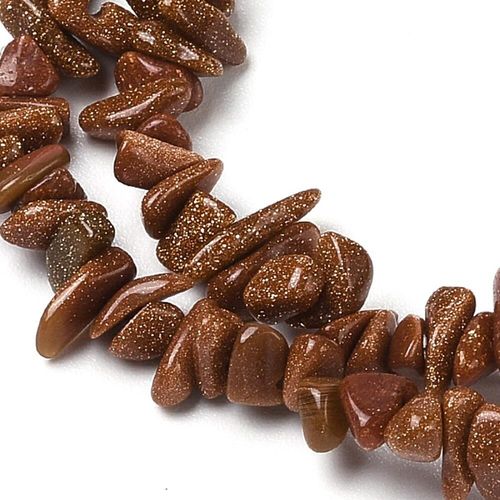 resin druzy bead goldstone 32" string — sparkling cabochon-style stone ideal for jewelry making, pendants, and craft designs
