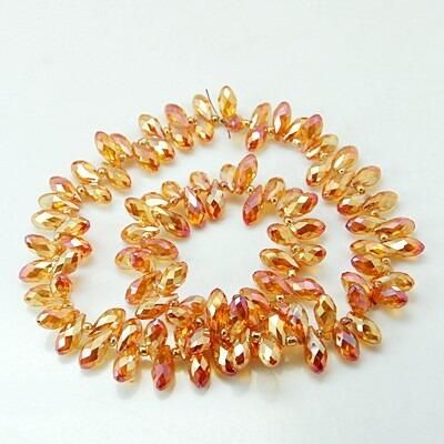 12mm crystal beads orange ab, pack of 90 — AB finish, faceted for jewelry making and beadwork
