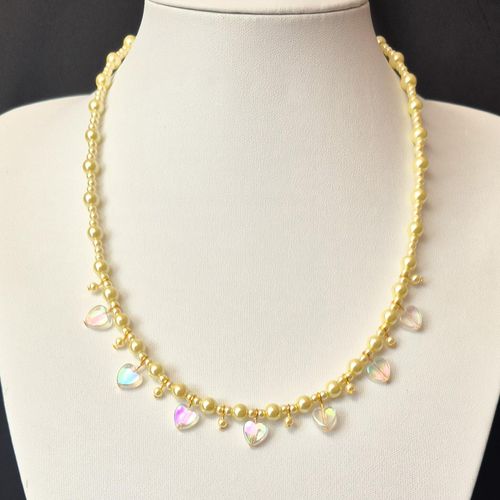 Cerys Heart Necklaces lemon necklace making kit — DIY set with beads and instructions for creating handmade jewelry