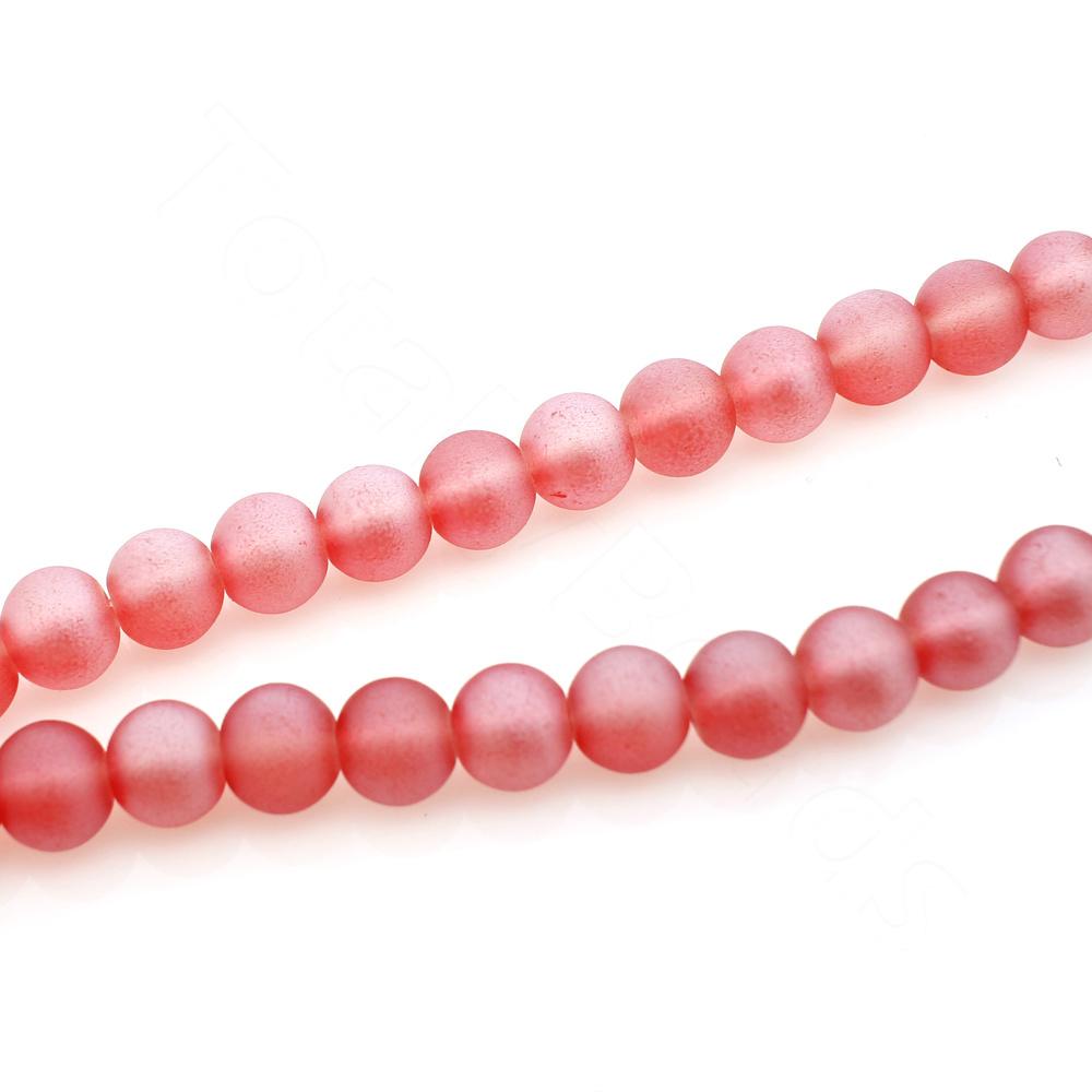 Glass Round Beads 8mm - Luster AB Red 32" String