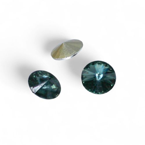 10mm resin Rivoli stone sapphire — faceted round crystal-style cabochon ideal for jewelry making, settings, and crafts