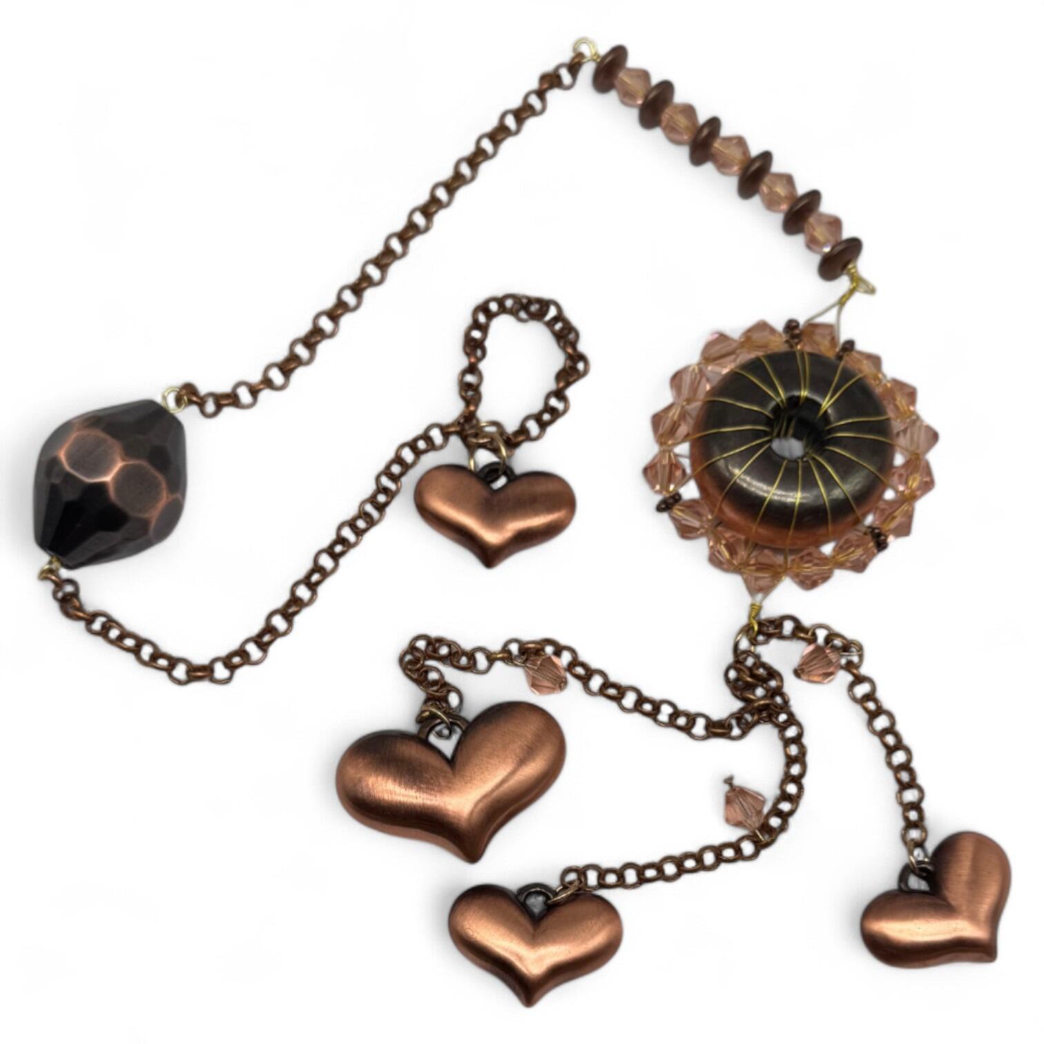 Red Copper Wind Chime Style Home Decor jewelry making kit — DIY set with beads and instructions for creating handmade jewelry