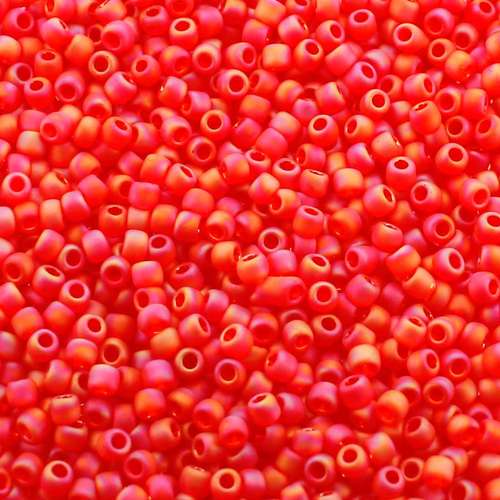 Toho Size 11 Seed Beads 10g - Trans Rainbow Frost Siam