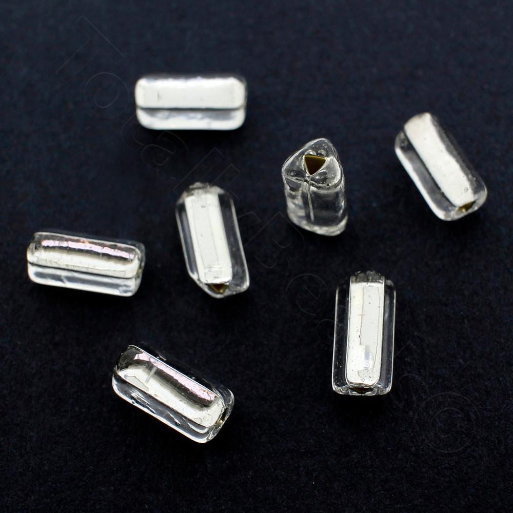 Czech Preciosa Triangle Tube 10mm - Clear 30pcs