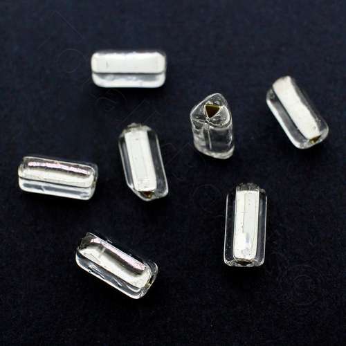 Czech Preciosa Triangle Tube 10mm - Clear 30pcs
