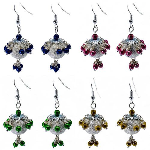 Stardust Earrings Silver Bundle 10 Pairs earring making kit — DIY set with beads and instructions for creating handmade jewelry