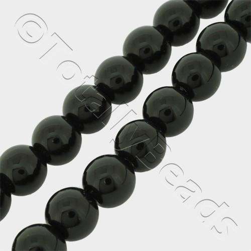 Synthetic Onyx Round Beads 8mm 16" String
