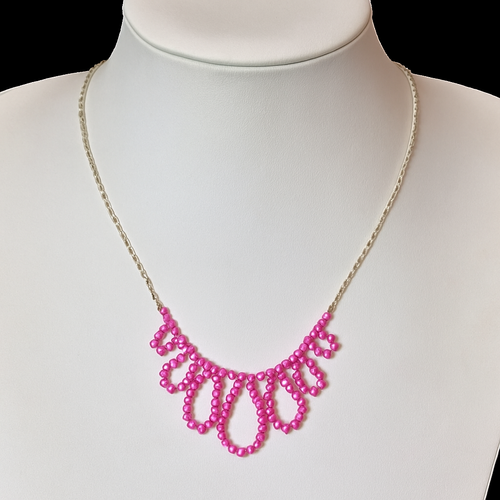 Samara Pearl Necklace   Pink Magenta for jewellery making
