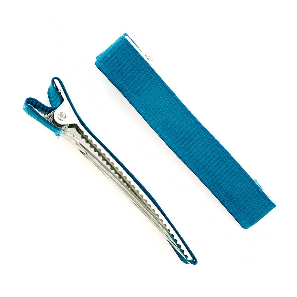 Hair Grip Fabric Covered - Teal 1pc
