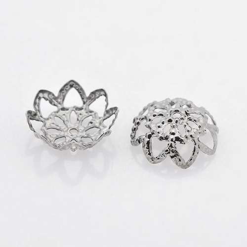 Bead Cap Filigree 10mm - Platinum 50pcs