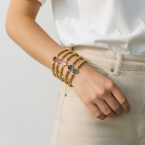 CZ Clover Golden Bracelets Kit   Makes 6 for jewellery making