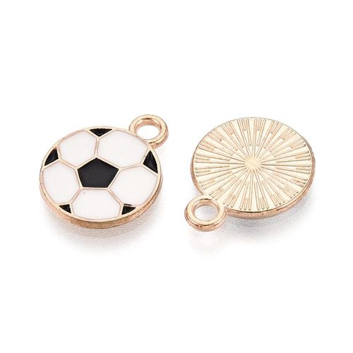 Enamel Gold Charm   Football 2pcs 15 x 12mm for jewellery making