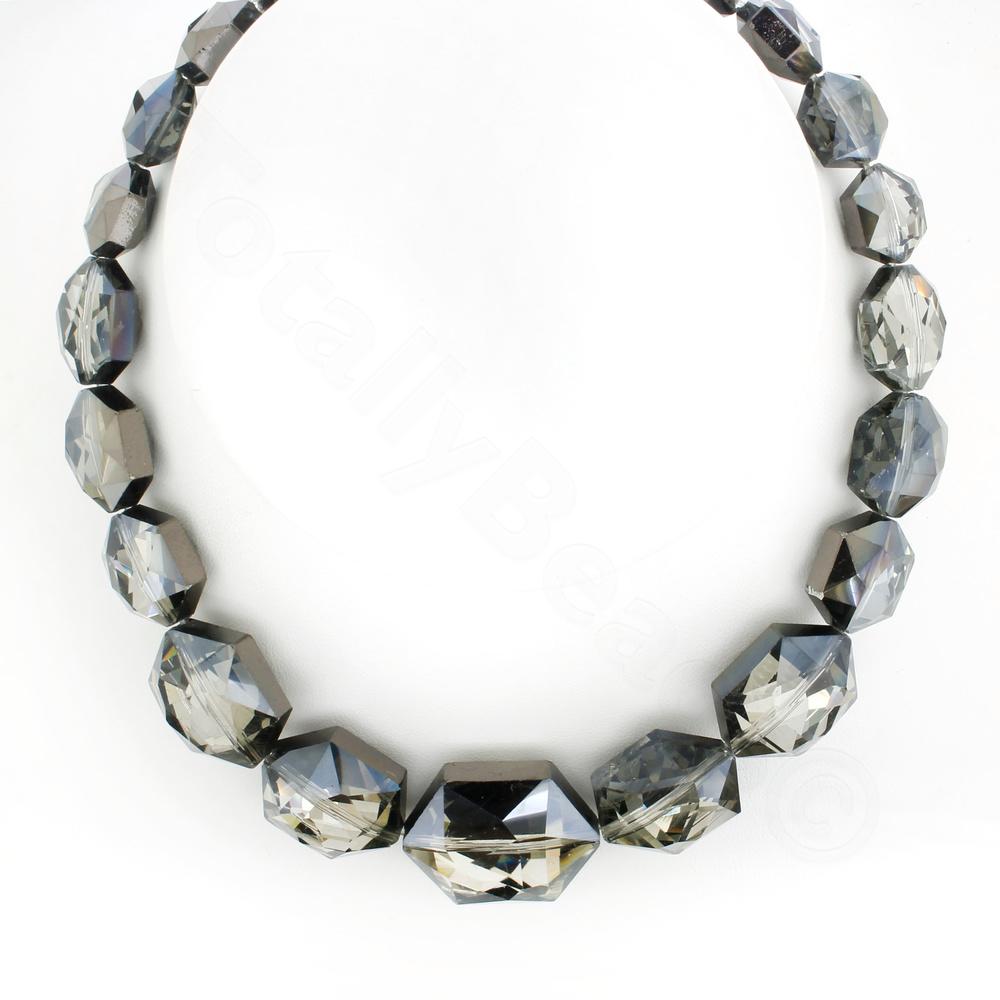Crystal Hexagonal Beads Set - Black Diamond