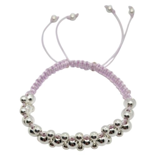 Jaynie Macrame Bracelets x5   Pink Silver 6mm for jewellery making