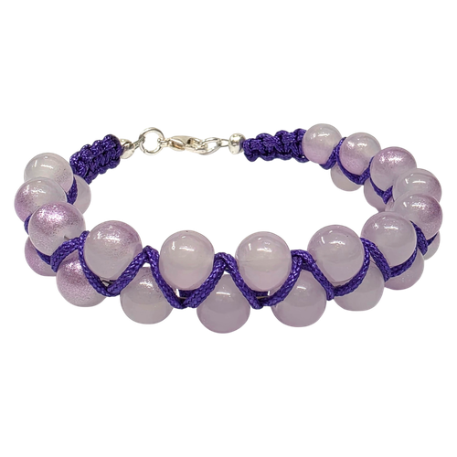 Kris Kross Macrame Bracelet x2   Glitter Mauve for jewellery making