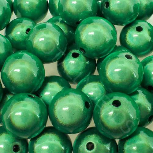 14mm Miracle acrylic round beads 14mm round green 16pcs — pack of 16, reflective 3D-effect beads ideal for jewelry making, crafts, and de…