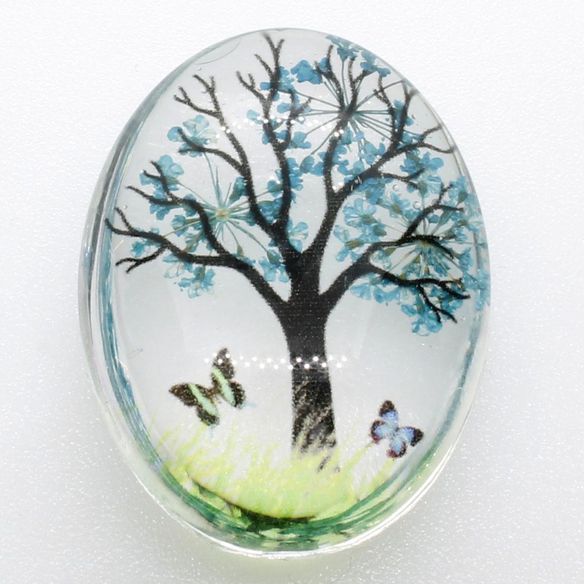 Everbloom Cabochon Oval 40x30mm - Turquoise
