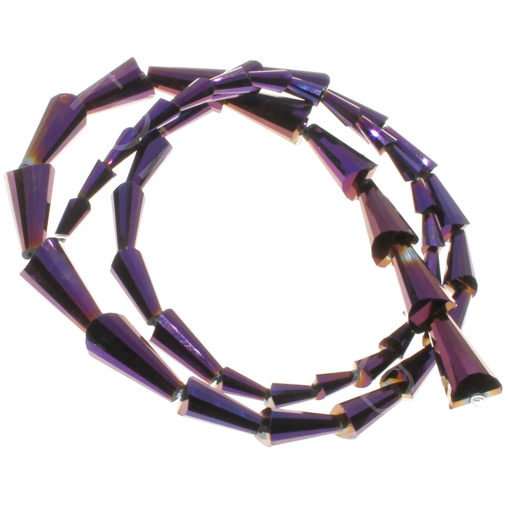 Crystal Tree Cone Beads 3 Sizes - Purple Iris