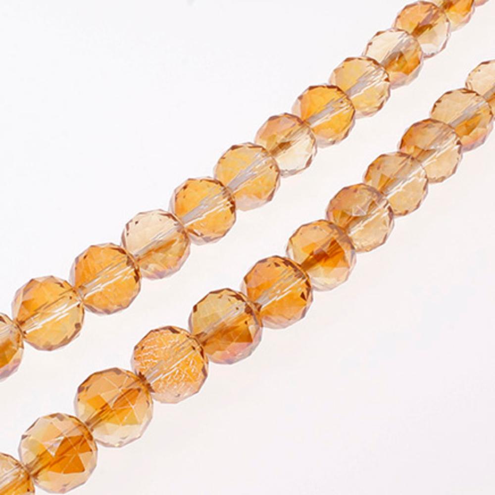 11mm Crystal Round Beads 25pcs - Pink Apricot