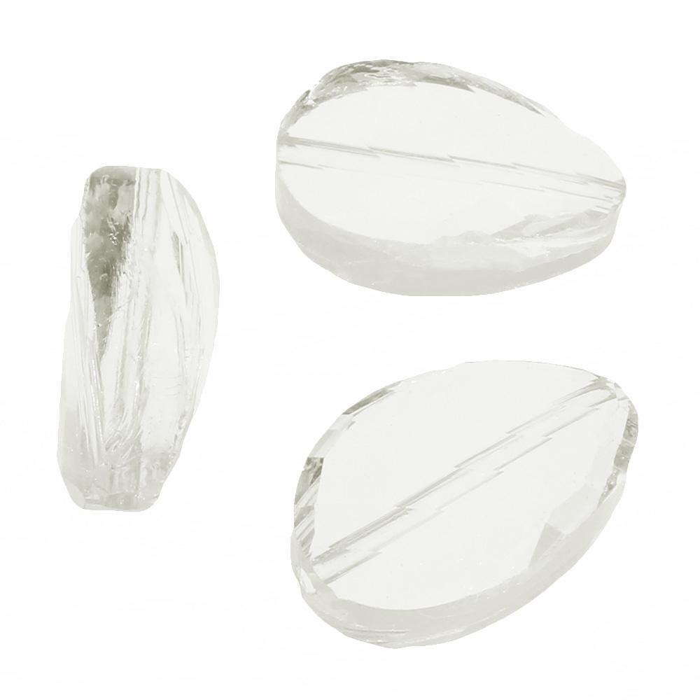 Crystal Twisted Oval 20x13mm 6pcs - Pale Champagne