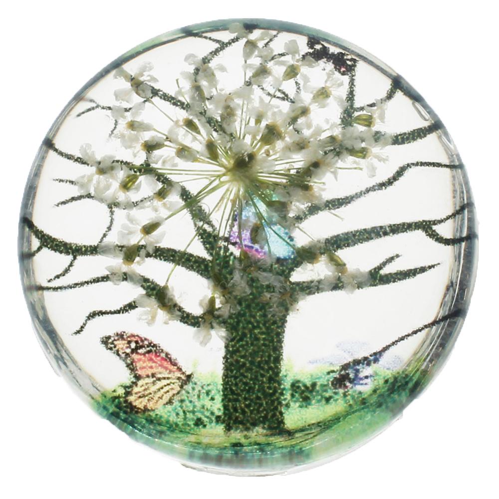 Everbloom Cabochon Round 25mm - Tree White