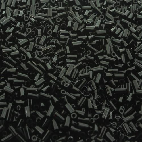 Toho 3mm Bugle Seed Beads 10g - Opaque Jet Black