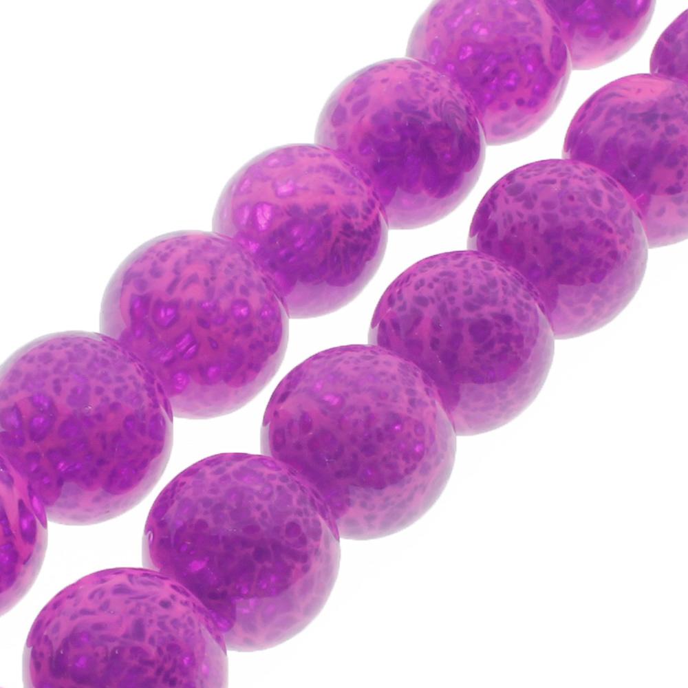 Speckled Glass Beads 10mm Round - Mauve