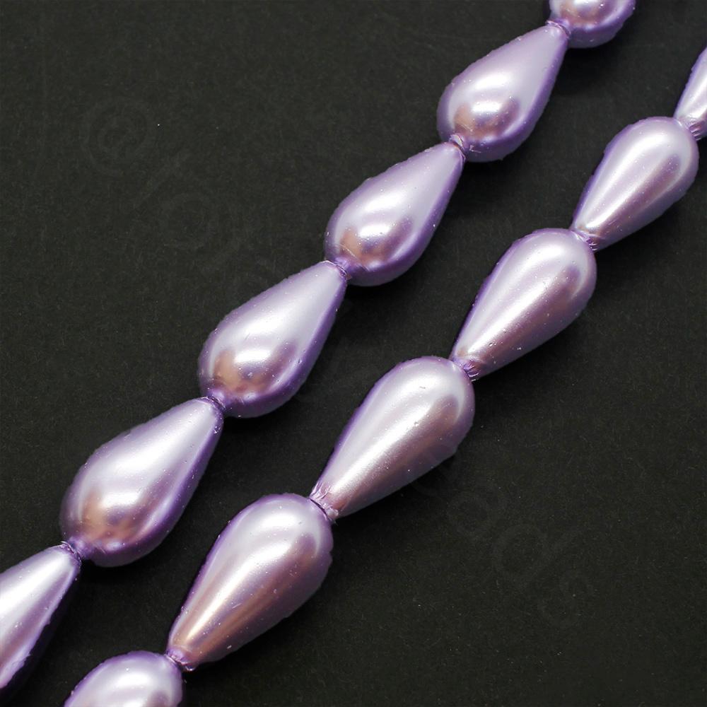 Glass Pearl Drop Beads 8x16mm - Lavander