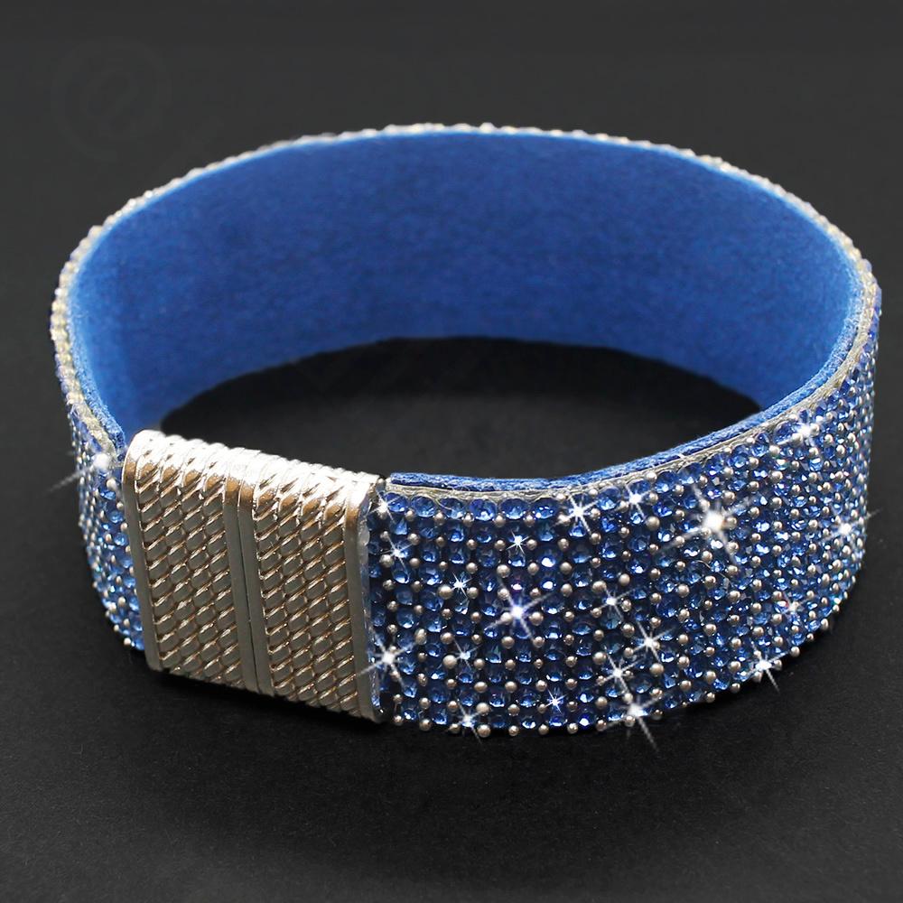 Sparkle Ribbon 22mm Bracelet Kit -  Sapphire Blue Crystal