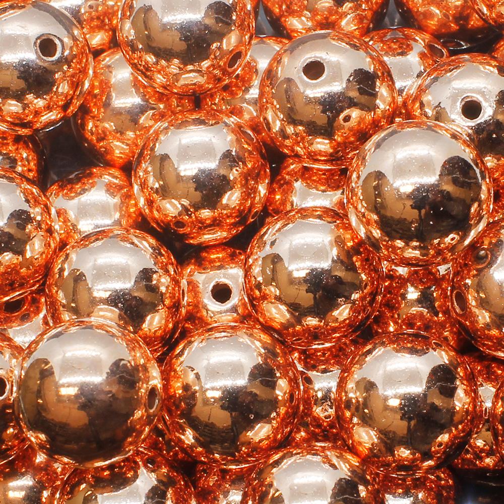 Acrylic Copper Round Beads 16mm - 18pcs