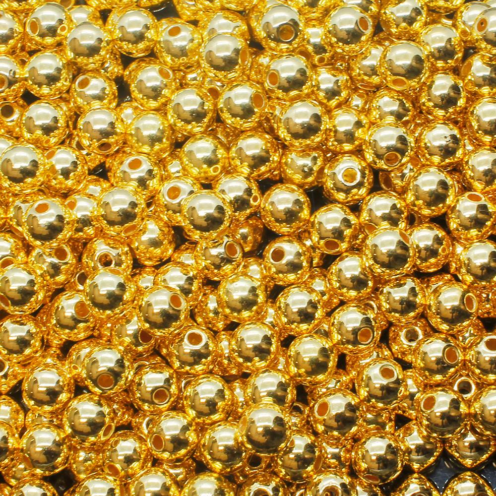 Acrylic Gold Round Beads 8mm - 150pcs