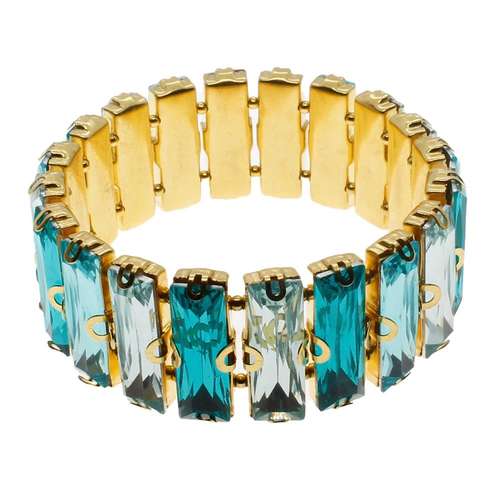 Rivoli Rectangle Bracelet Kit makes 3 aquas bracelet making kit — DIY set with beads and instructions for creating handmade jewelry